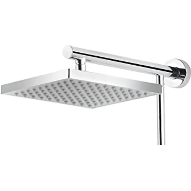 Schulte Duschsystem mit Sicherheits-Thermostat, Kopfbrause eckig, Verchromt, Duschmaster Rain mit Regendusche D9641 02 – Bild 2