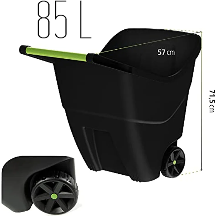 Prosperplast LoadGo II, zweirädrige Transportschubkarre mit 85 L Kapazität, leicht und stabil – Bild 3