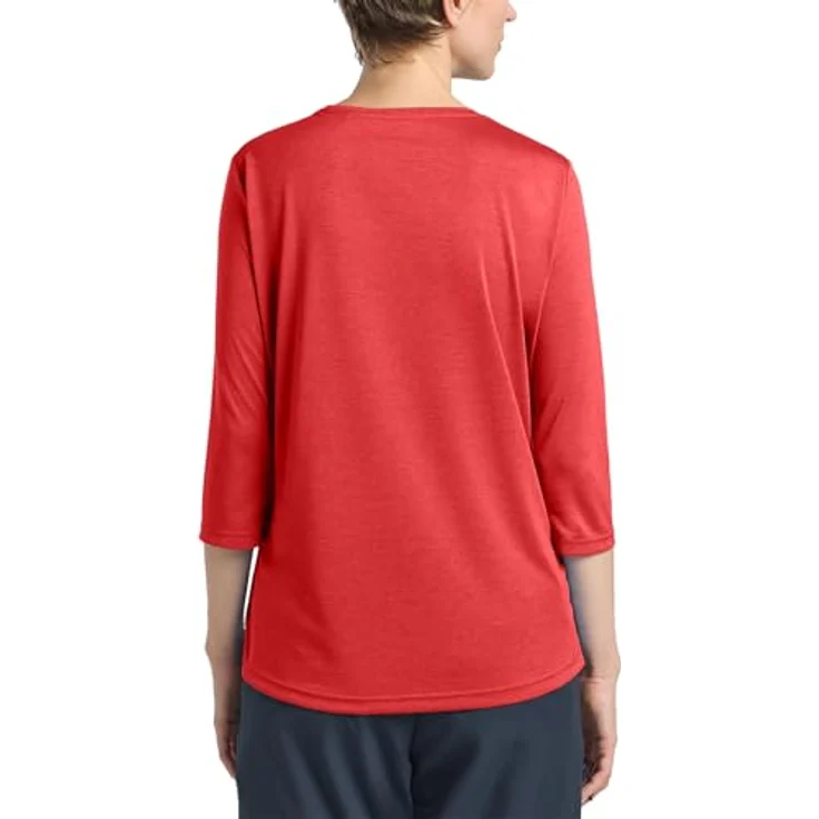 Jack Wolfskin Crosstrail 3/4 T-Shirt für Damen, leichtes und atmungsaktives Trainingston in Rot, Größe M – Bild 2