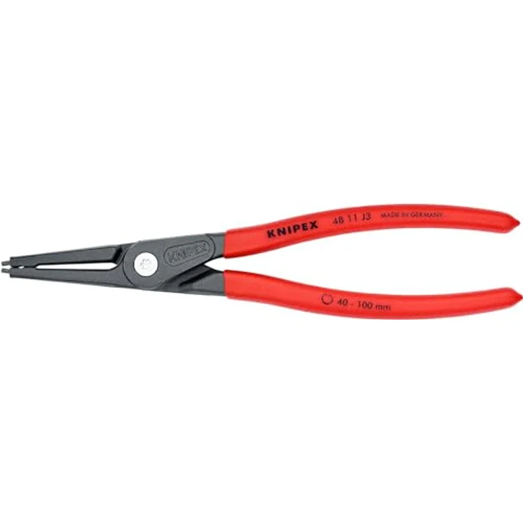 KNIPEX 48 11 J3 Präzisions-Sicherungsringzange für Innenringe in Bohrungen grau atramentiert mit rutschhemmendem Kunststoff überzogen 225 mm – Bild 3