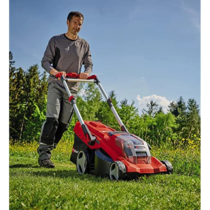 Einhell Akku-Rasenmäher RASARRO 36/42 Kit Power X-Change (36V, 42 cm Schnittbreite, bis 725 m², Brushless, 50L Fangkorb, Mulchfunktion, inkl. 2x 5,2Ah + 1x Twincharger) – Bild 4