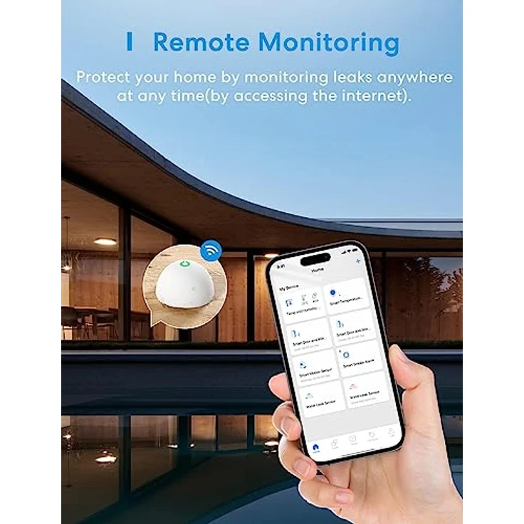 meross Smart Wassermelder, IP67 Wassersensor mit 60dB Alarm, benötigt Hub, für Küche, Badezimmer, Keller – Bild 3