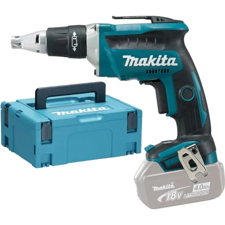 Makita DFS452ZJ Akku-Schnellbauschrauber Brushless 18V + Koffer Makpac, 18 V, blau, silber – Bild 3