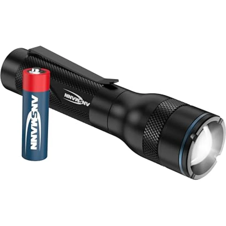 ANSMANN LED Adventure Taschenlampe, robuste batteriebetriebene Outdoor Taschenlampe mit 110 lm, spritzwassergeschützt, ideal für Camping & Angeln – Bild 1