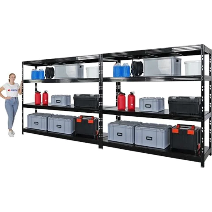 Proregal Schwerlastregal Mega Deal Profi RHINO, 180 x 200 x 60 cm, Traglast 500 kg pro Boden, 4 Böden, schwarz – Bild 6