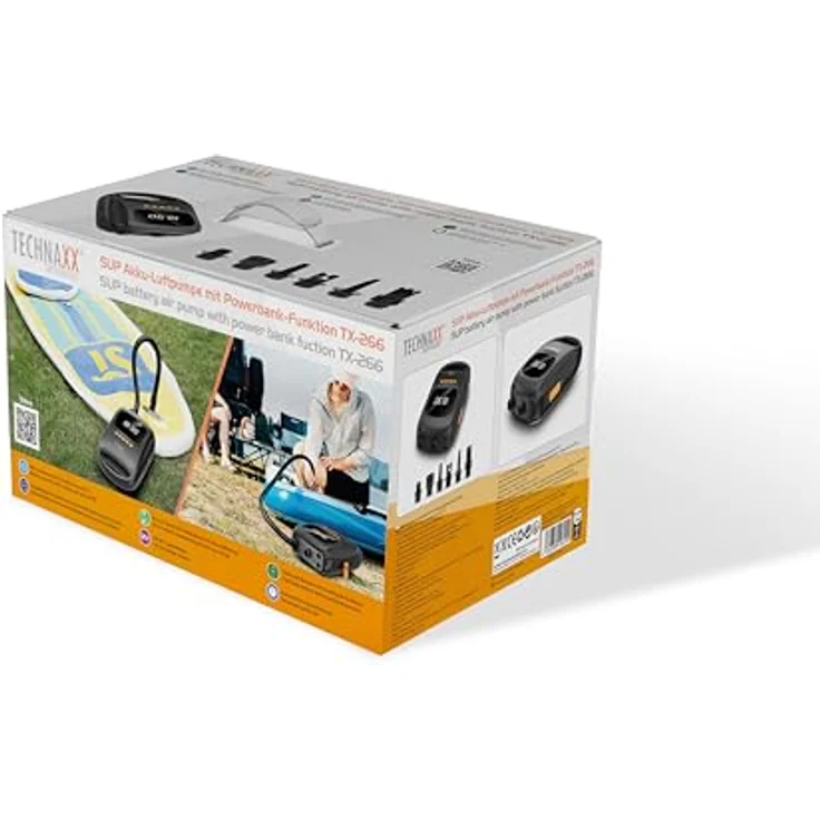 technaxx SUP Battery Air Pump TX-266, Powerful 20 PSI Pump with 7500mAh Power Bank, Black – Bild 9