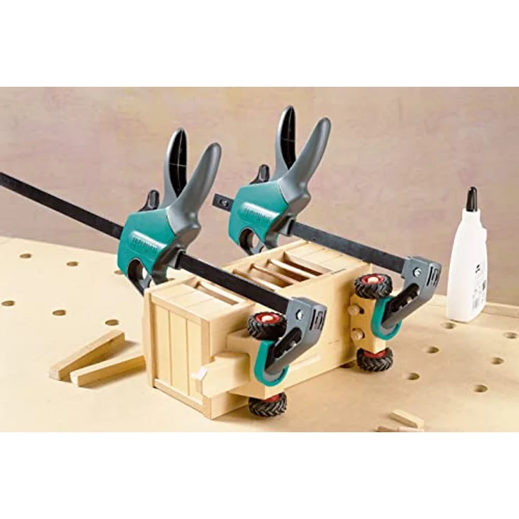 wolfcraft Einhandzwinge Easy 75-150 mm 3020000 | Einfaches Spannen und Lösen der Zwinge mit nur einer Hand - ideal für den Heimwerker | Spannkraft von starken 90 kg – Bild 2