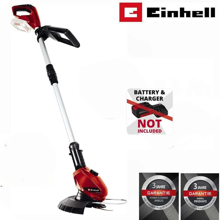 Einhell Akku-Rasentrimmer Power X-Change GE-CT 18 Li Solo, mit Teleskop-Führungsholm und 5-fach neigbarem Motorkopf