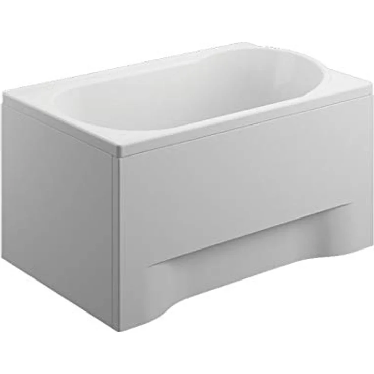 Polimat BADLAND Badewanne Rechteck MINI 110x70 cm, Komplettset mit Weiß Acrylschürze, Füßen und Chrom Automatik Ablaufgarnitur, Made in EU, 4in1 – Bild 2