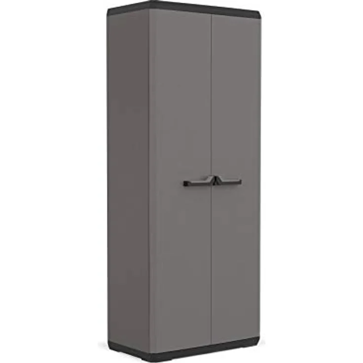 Keter Più Kunststoffschrank, hoch, anthrazit/schwarz, 68 x 39 x 166 cm – Bild 1