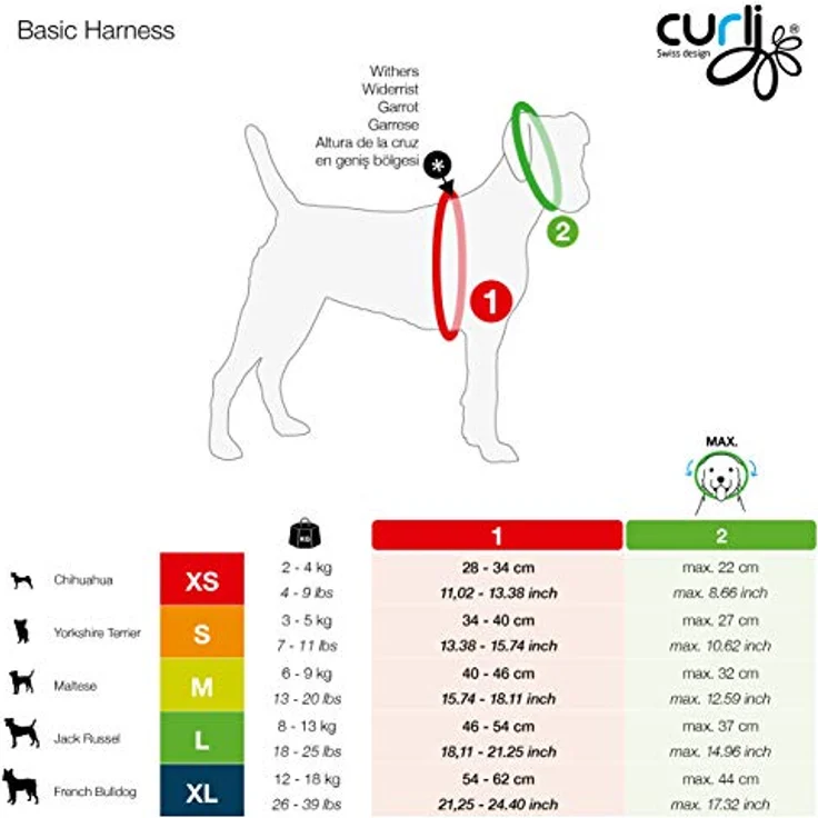 Curli Basic harness Air-Mesh Pink M (Hund), Halsband + Leine – Bild 7