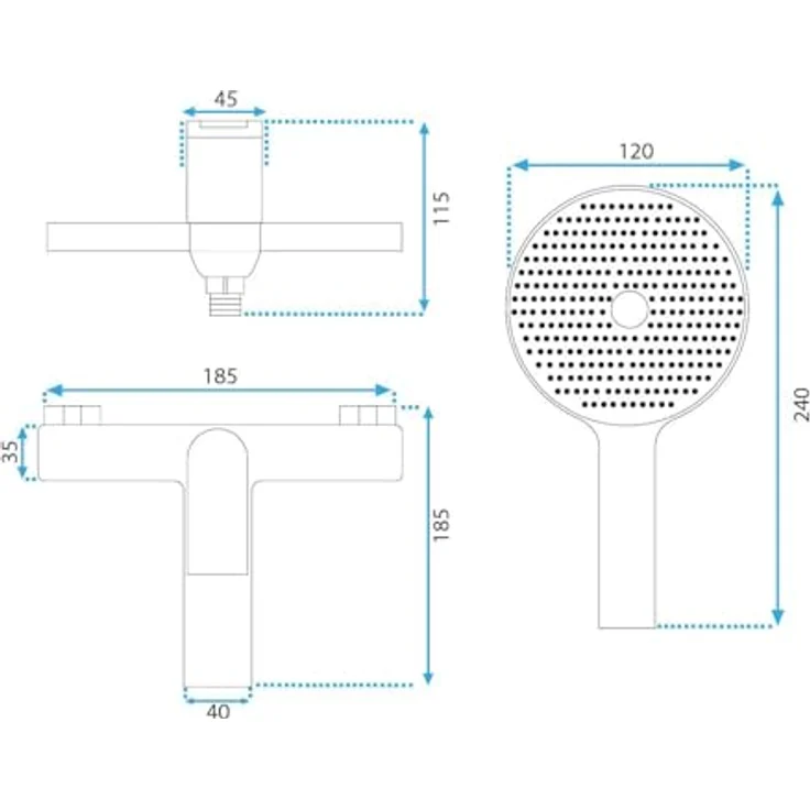 wohnwerk.idee Wannenarmatur Badewannenarmatur Einhebelmischer, Gold Schwarz Matt Gebürstet Anthrazit – Bild 5