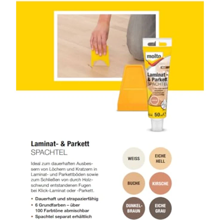 Molto Laminat- & Parkettspachtel Buche 50 ml – Bild 5