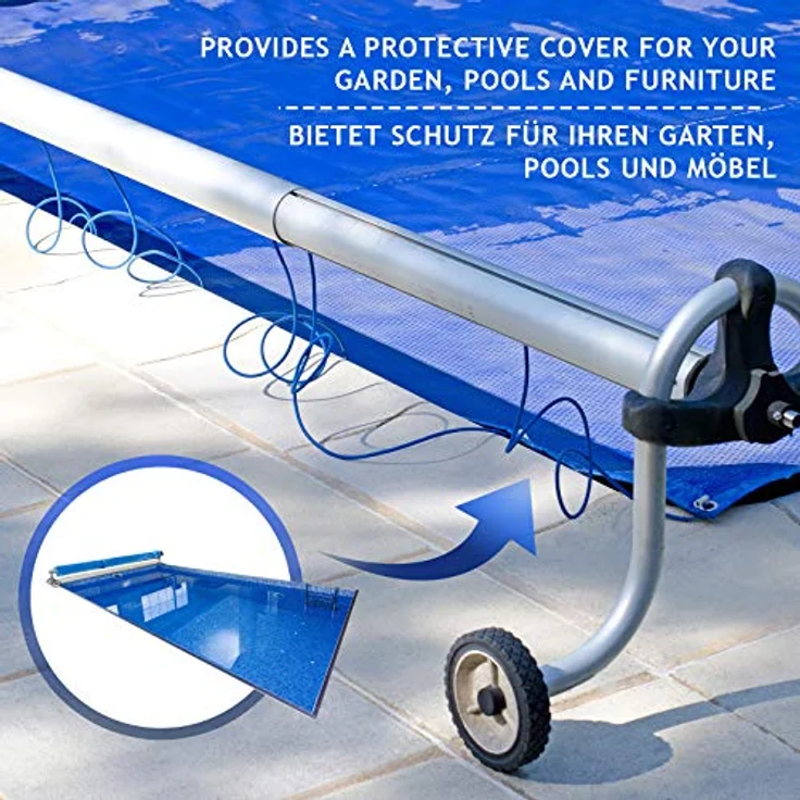 Jago Abdeckplane - 650 g-m², Wasserdicht & Reißfest, Aluminiumösen, Blau, 4 x 3 m, Beidseitig Beschichtet - Schutzplane, LKW Plane Gewebeplane, Regenplane – Bild 7