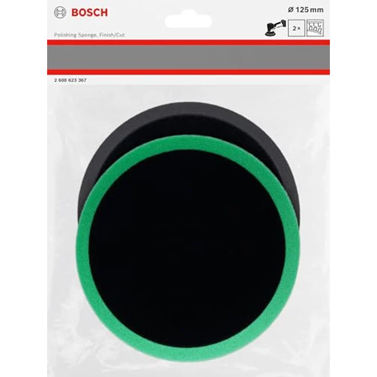 Bosch Professional Polierschwamm-Set, 125 mm, 2-tlg, für Metalloberflächen – Bild 2