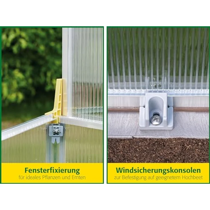 JUWEL Frühbeet Blumenbeet Biostar 1500 + Fensterautomat, Maße 150x80x50-40 cm – Bild 4