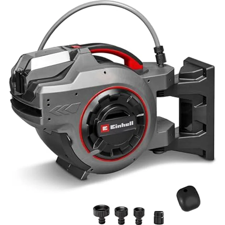 Einhell Schlauchtrommel GE-HR 18/30-1 WH Li-Solo, automatische Schlauchaufwicklung, ohne Akku und Ladegerät, 30 m Kapazität, UV- und spritzwassergeschützt – Bild 1