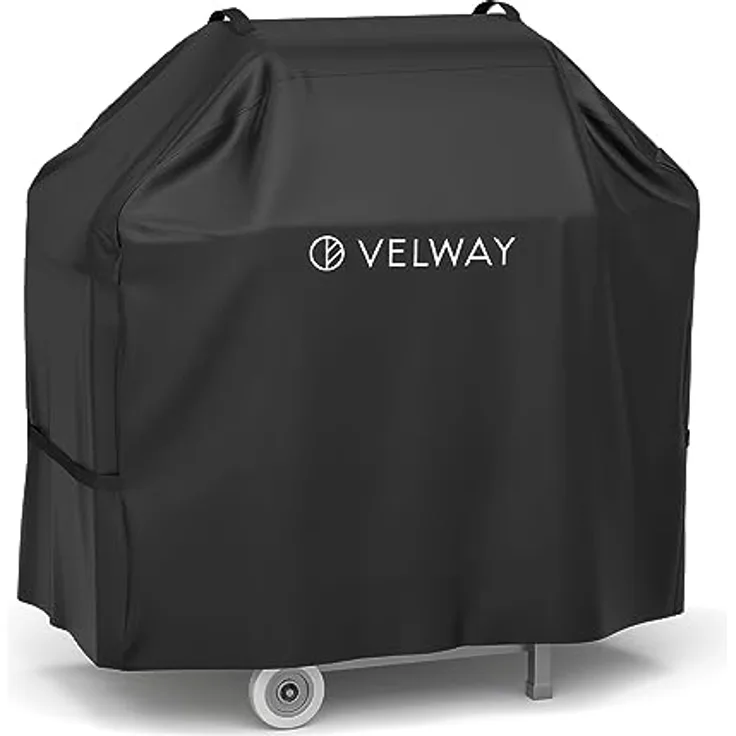 Velway Grillabdeckung 300D Oxford Gasgrillabdeckung wasserdichte Belüftungsschlitze und Griffe, BBQ Abdeckung staubdicht UV-beständige Hochleistungs-Gasgrillabdeckung 117 x 66 x 117 cm