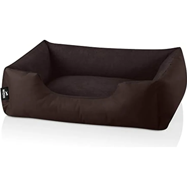 BedDog Hundebett ZARA, Hundekissen mit abziehbarem waschbaren Bezug, Hundekorb, Hundesofa, für kleine Hunde, S, Cordura/Microfaser-Velours, grau – Bild 1