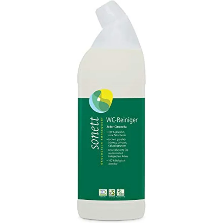 Sonett WC-Reiniger Zeder-Citronella, 750 ml, biologisch abbaubar, ohne Allergene und chemische Zusatzstoffe, effektiv gegen Keime