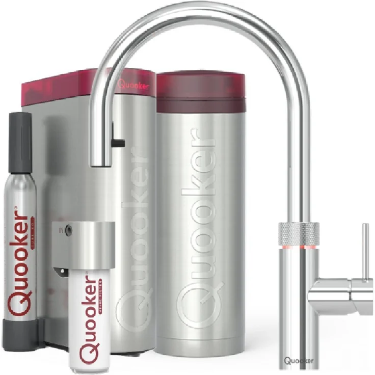 QUOOKER Flex Set, Küchenarmatur mit PRO3 Reservoir und CUBE, verchromt, inkl. 7 Jahre Garantie