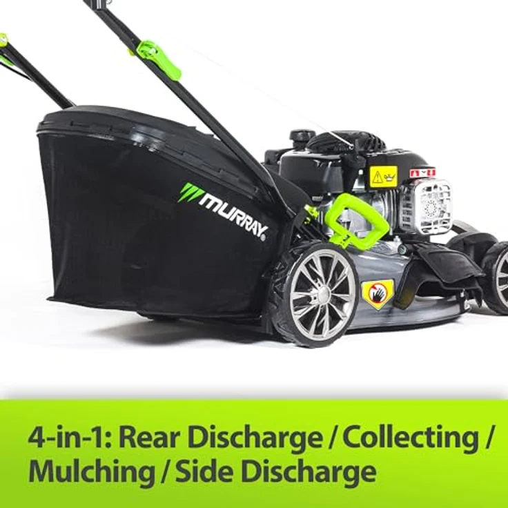 NAC Nac Mower Spal, Benzin-Rasenmäher mit Briggs & Stratton 140cc Motor, 50L Grasfangkorb, mulchen und seitlicher Auswurf – Bild 6