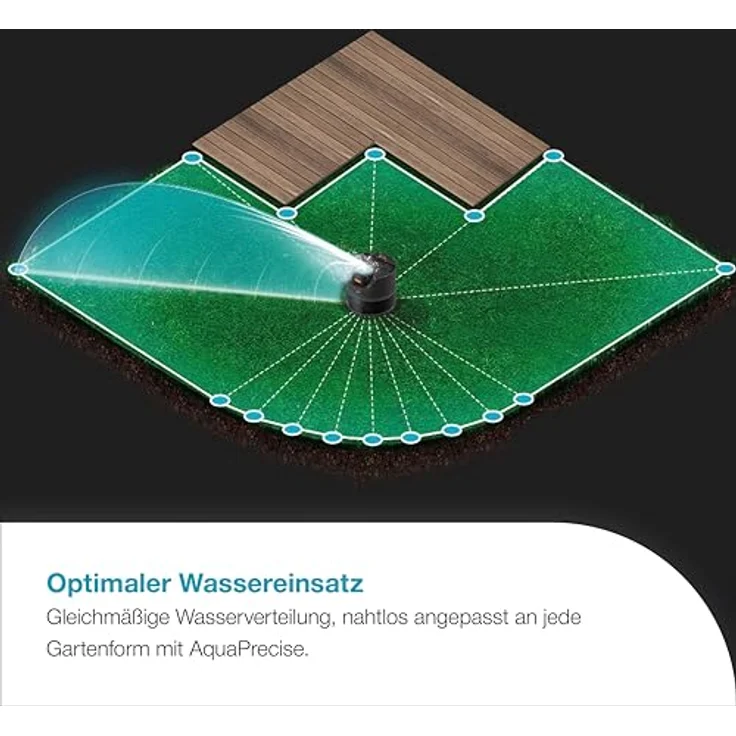 Gardena AquaPrecise, solarbetriebenes Bewässerungssystem für Rasen bis 320 m² mit Bluetooth App-Steuerung – Bild 4