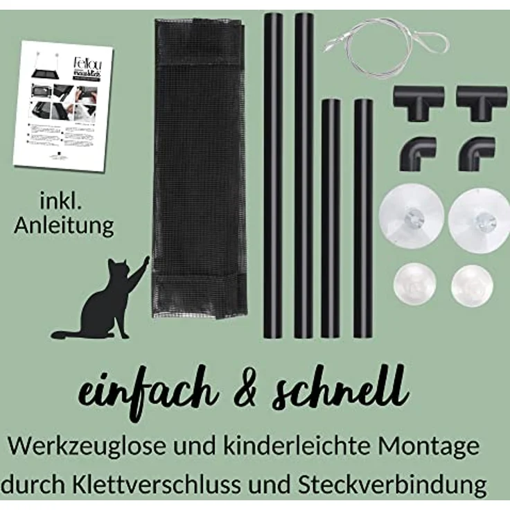 riijk Fenster Katzenhängematte für Katzen bis 23 kg, extra Stabiler Fensterliegeplatz für Katzen | Katzen Fensterliege | Katzenliege Fenster Platz für kleine Fenster – Bild 5