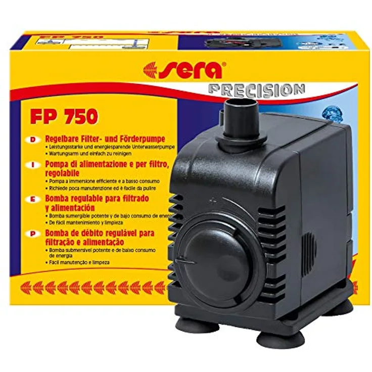 sera 30600 Filter- und Förderpumpe FP 750 - Regelbare Unterwasserpumpe für Süß- und Meerwasseraquarien, 750 l/h, 1,50 m - Mit 13 mm Schlauchstutzen (Blau) - Preisvergleich