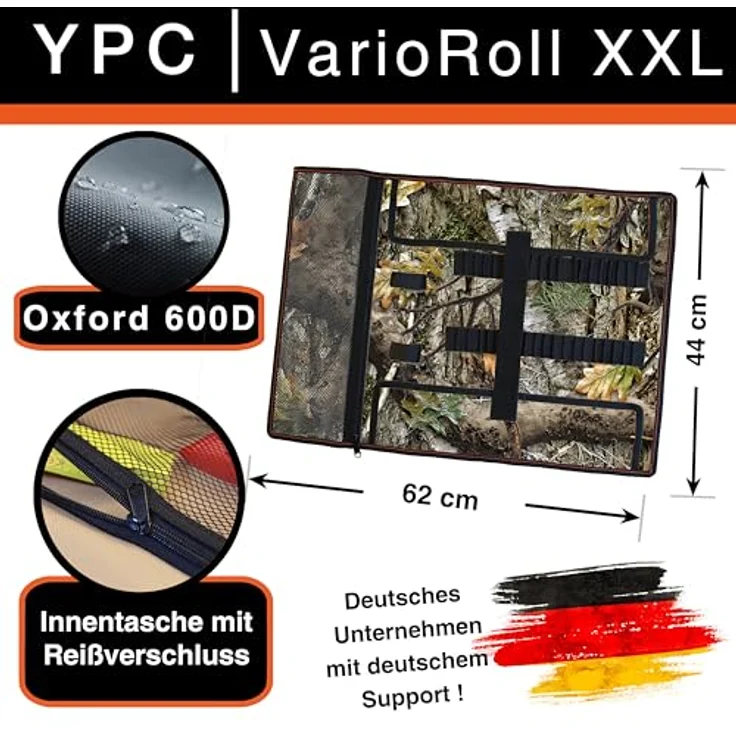 YPC VarioRoll XXL – 62x44cm, Werkzeugtasche rollbar mit 60 Halteschlaufen, wasserfest, schwarz – Bild 2