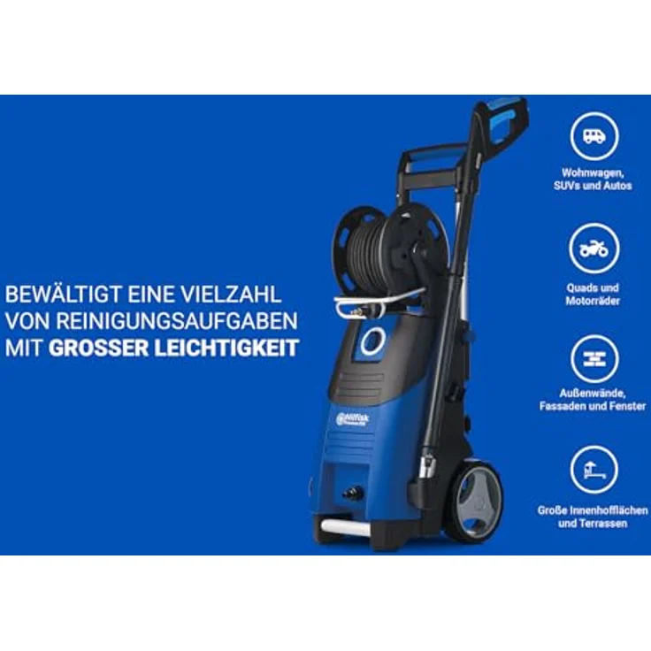 Nilfisk Premium 200-15 Hochdruckreiniger 15 m Schlauch Schlauchtrommel 200 bar Aluminiumpumpe Profi – Bild 3