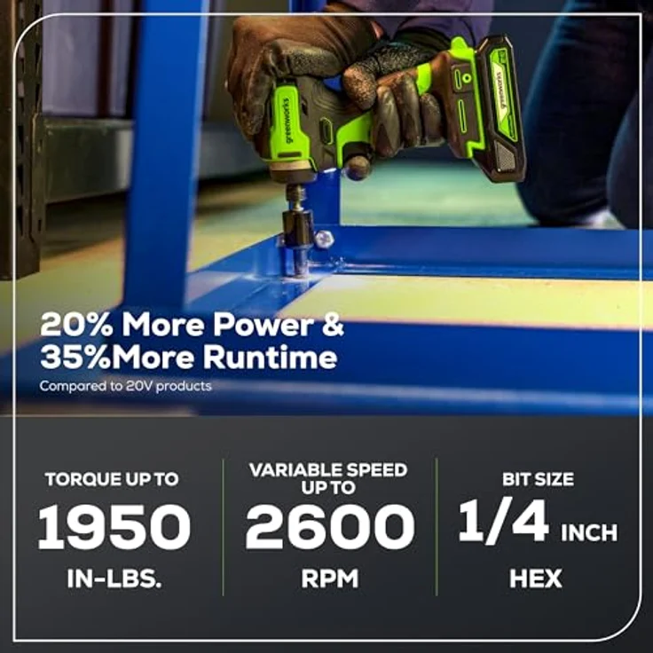 Greenworks GD24D220 Akku-schlagschrauber 24V 220Nm, Brushless-Motor, 2600 U/min – Bild 3