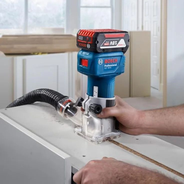 Bosch GLF 18V-8, Kantenfräse ohne Akku und Ladegerät, bürstenloser Motor, präzise Tiefeneinstellung, inklusive Rollenführung in L-Boxx 136 – Bild 2
