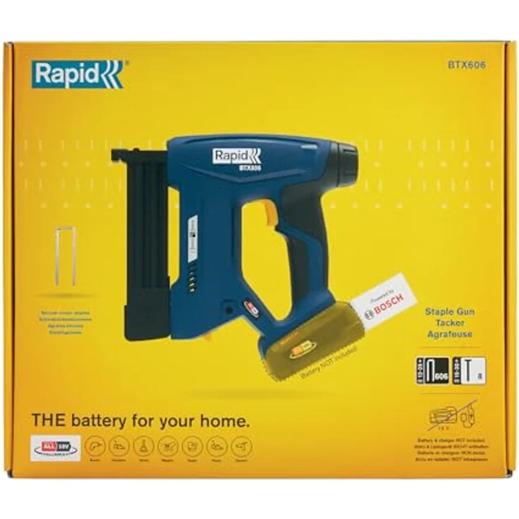 Rapid Akku-Tacker BTX606 18 V, leistungsstarker Tacker für Klammern und Nägel mit einstellbarer Schlagkraft, inkl. 120 Klammern – Bild 12