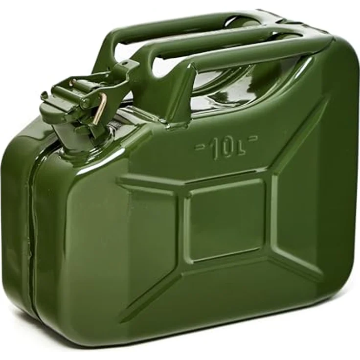 BW® Kraftstoffkanister Metall 10 Liter, olivgrün RAL 6003, TÜV-geprüft, UN-zugelassen, robuste und korrosionsbeständige Konstruktion – Bild 1