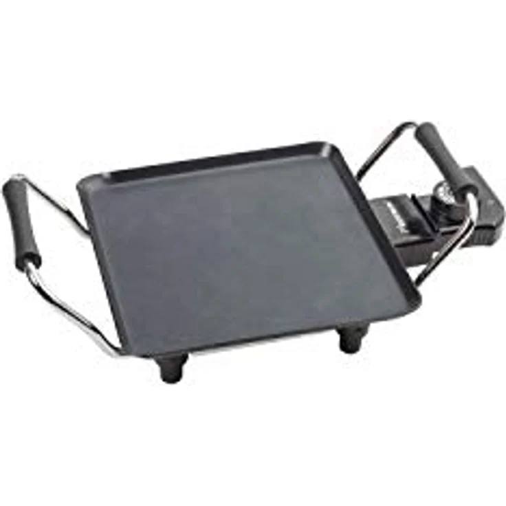 Bestron Elektrische Plancha-Teppanyaki-Grillplatte klein mit Antihaftbeschichtung, 1000 W, Schwarz – Bild 2