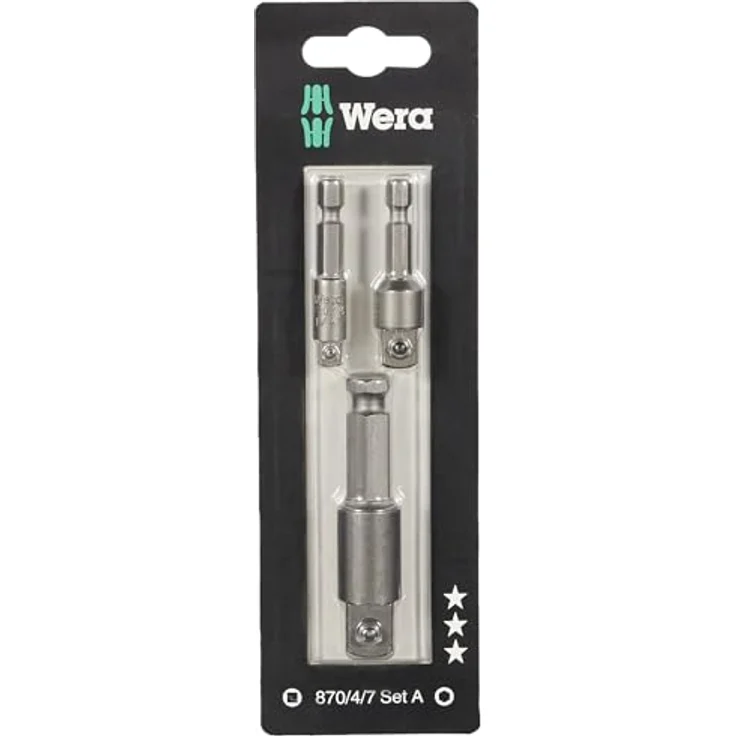 Wera Verbindungs-Set, 1/4", 3/8", 1/2", 6-Kant, Bithalter für Steckschlüsseleinsätze – Bild 2