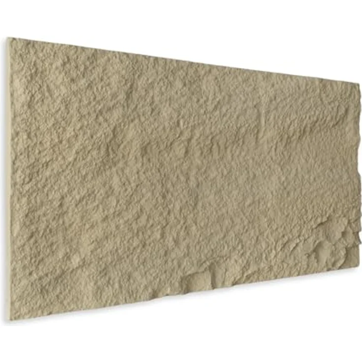 HEXIM 3D Wandpaneele, Steinoptik Felsen Platten, 10 Stück, 120x60cm, beige, PU Material, 7,3 m² wasserabweisend, schimmelresistent, einfach zu montieren – Bild 2