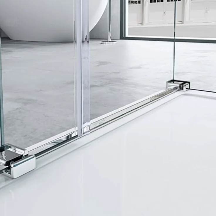Mai & Mai Ravenna17-2 Komplettdusche U-FORM, Duschabtrennung mit Schiebtür, 8mm ESG Klarglas, NANO-Beschichtung, BxT: 100x75 cm – Bild 6