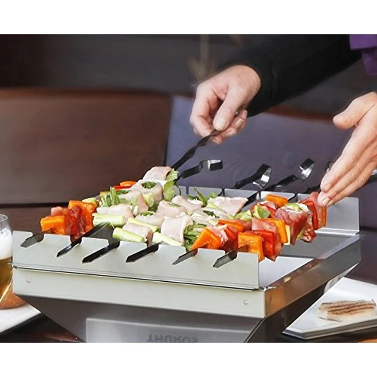 Thüros Grillspieß Schaschlikspieß, Edelstahl, 56 cm SPA3030E für Tischgrill – Bild 3