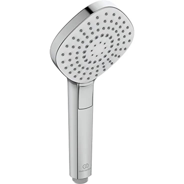 Ideal Standard Idealrain Evo Handbrause, 3-Funktionen Diamond, 115 mm, Chrom, wassersparend mit ergonomischem Druckknopf