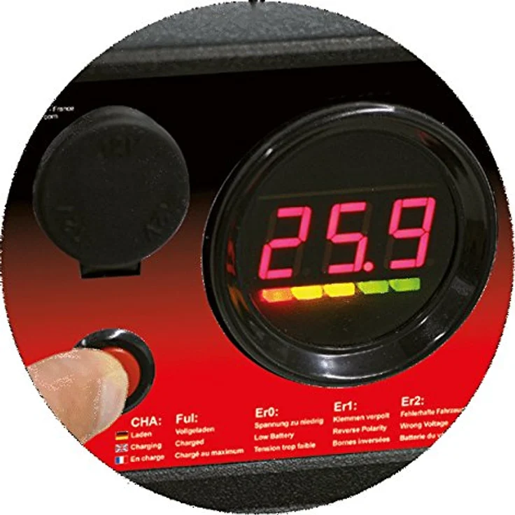KS Tools Booster 12/24 V, Starthilfe-Gerät für Benzin- und Dieselmotoren mit 3400 A Spitzenstrom, 50 Ah Akkukapazität, robustes Gehäuse und integriertes Ladegerät – Bild 4
