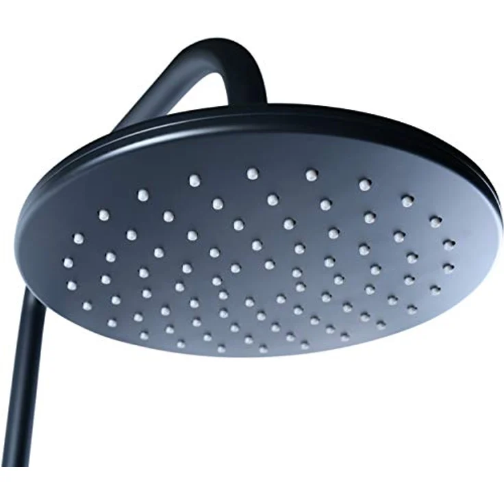 Cornat Duschsystem "Noir" - Black Edition - Runde Kopfbrause - Handbrause mit 3 Strahlarten: Normal- & Sprühstrahl - Anti-Kalk - Variabler Bohrlochabstand / Dusch-Komplettset mit Steigrohr / TECBE3302 – Bild 4