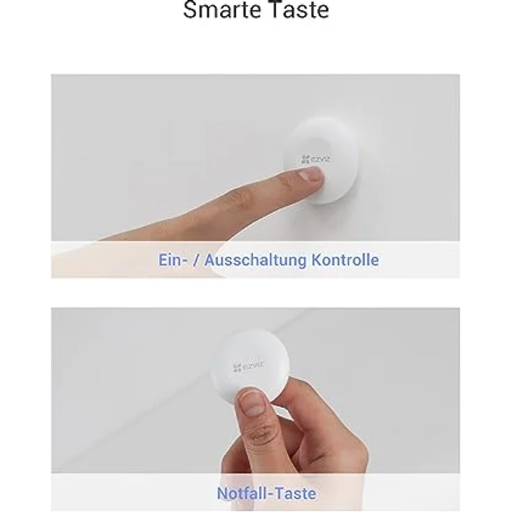 EZVIZ Smart Button T3C, Notfall-Knopf für Hilfe, zur EIN-/Ausschaltung der Sensoren, einfache Installation, 1 Jahr Batterielebensdauer, kompatibel mit Home Gateway A3 – Bild 2