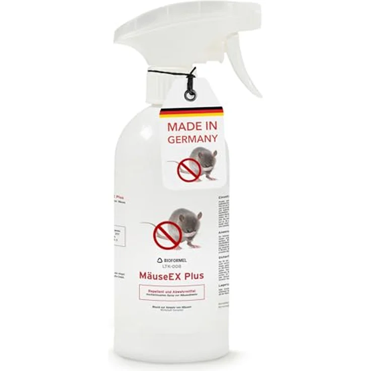 BIOFORMEL Mäuse Ex Spray Plus 1L, Mäuse- und Rattenabwehrmittel mit Geraniol, für Indoor & Outdoor, kraftvoll und langanhaltend, Made in Germany – Bild 1