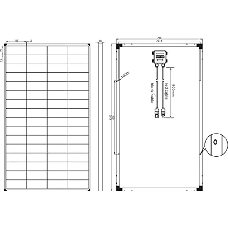 enjoy solar Solarmodul Eco Line ES 210M, Monokristallines Solarpanel 182mm mit 10BB, 36V/210W, schwarzer Rahmen, hohe Effizienz über 23,1% – Bild 4