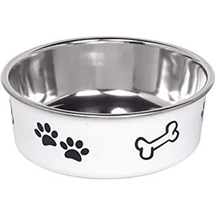 Nobby Edelstahlnapf Fusion, rutschfest weiß; 13 cm 0,5 ltr