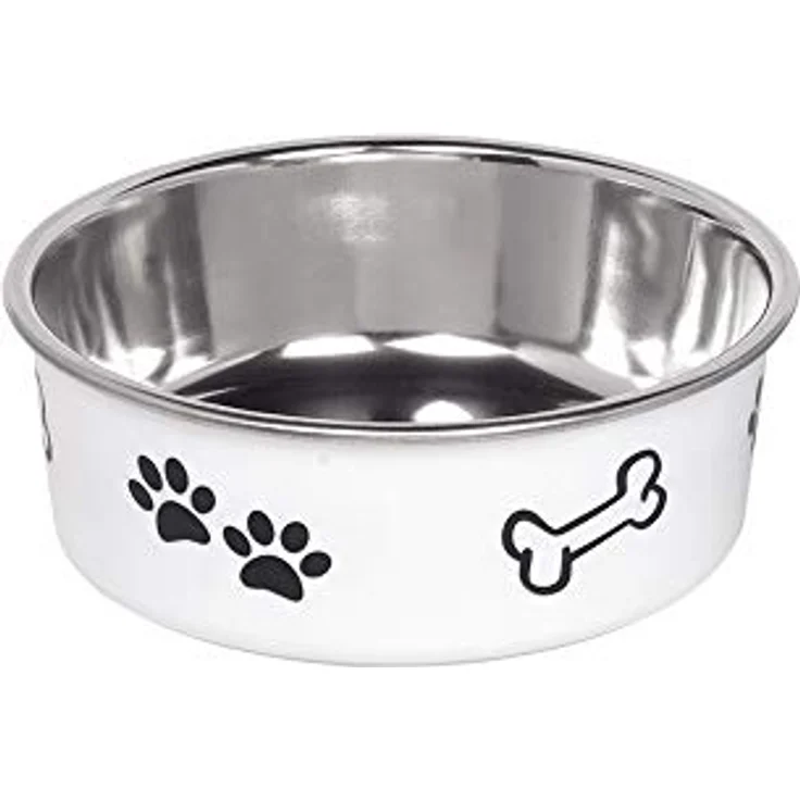 Nobby Edelstahlnapf Fusion, rutschfest weiß; 13 cm 0,5 ltr