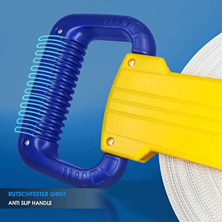 S&R Bandmaß Fiberglas 100m / 330 Ft-Fuß doppelt markiert, Rollband Breite 13mm, Roll Maßband mit Metallring und Zentrierspitze - Preisvergleich – Bild 4