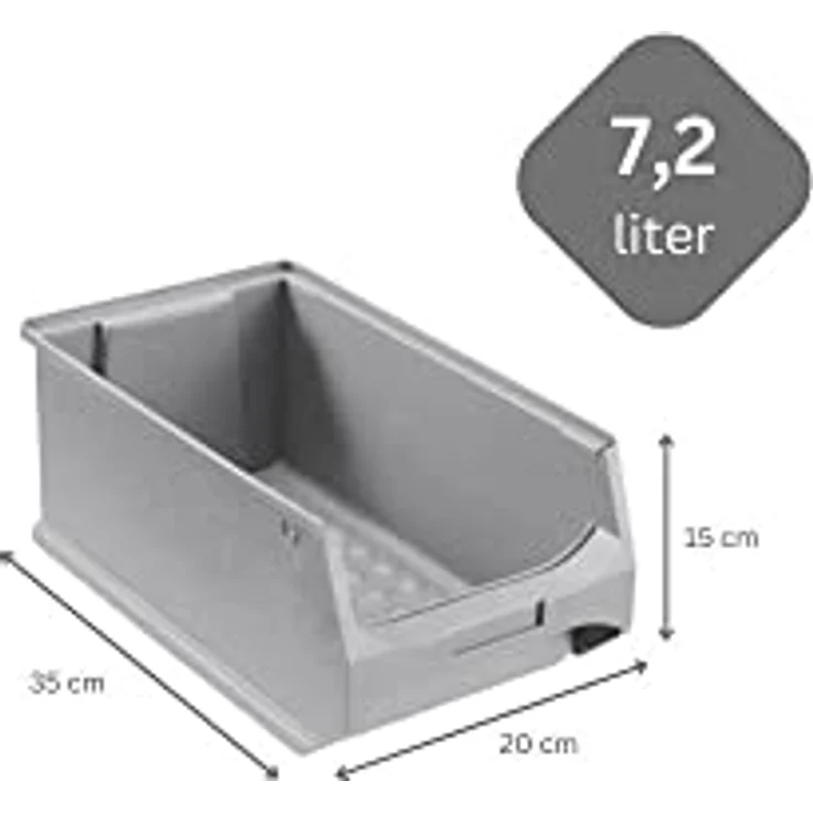 PROREGAL SuperSparSet 18x Graue Sichtlagerbox 4.0 | Robustes Polypropylen, 7,2 Liter, Stapelbar und Temperaturbeständig – Bild 4
